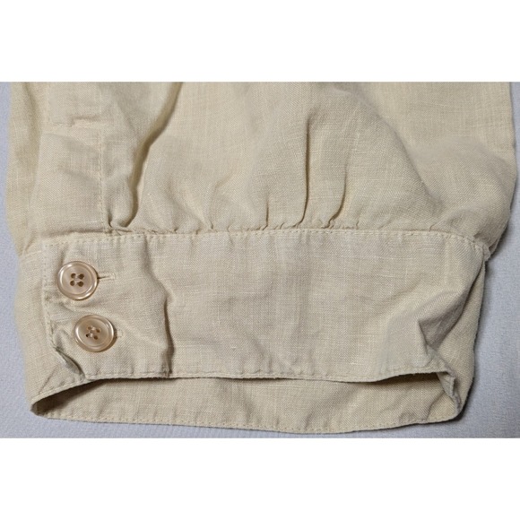 GUESS JEANS Linen Bermuda Shorts Natural Beige - Women Small - Picture 13 of 16